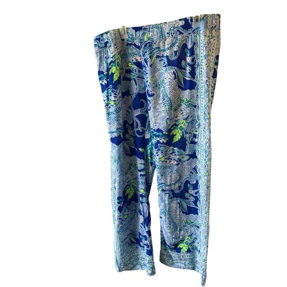 Lilly Pulitzer Bal Harbour Palazzo Pants Sea Sirens Blue Current Sz XL - Picture 5 of 13